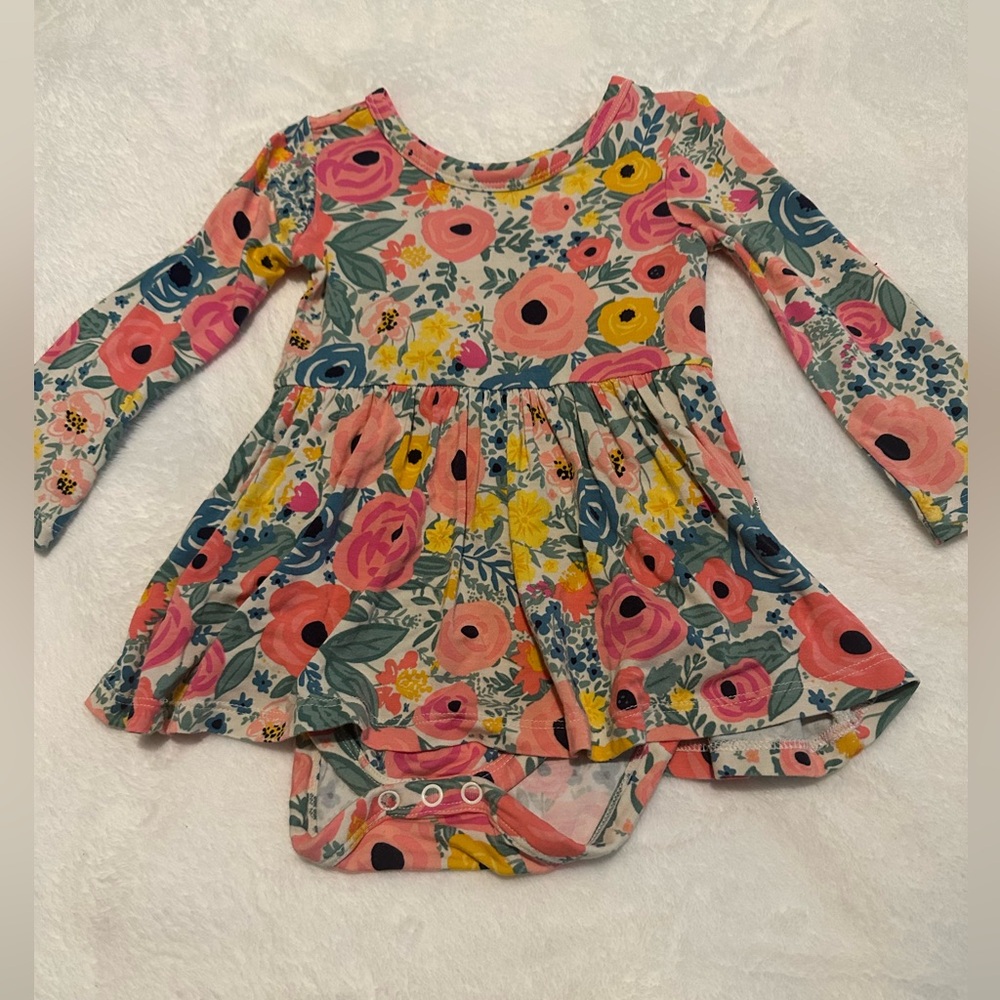 Little Sleepies 12-18mo Secret Garden LS Bodysuit Twirl Dress